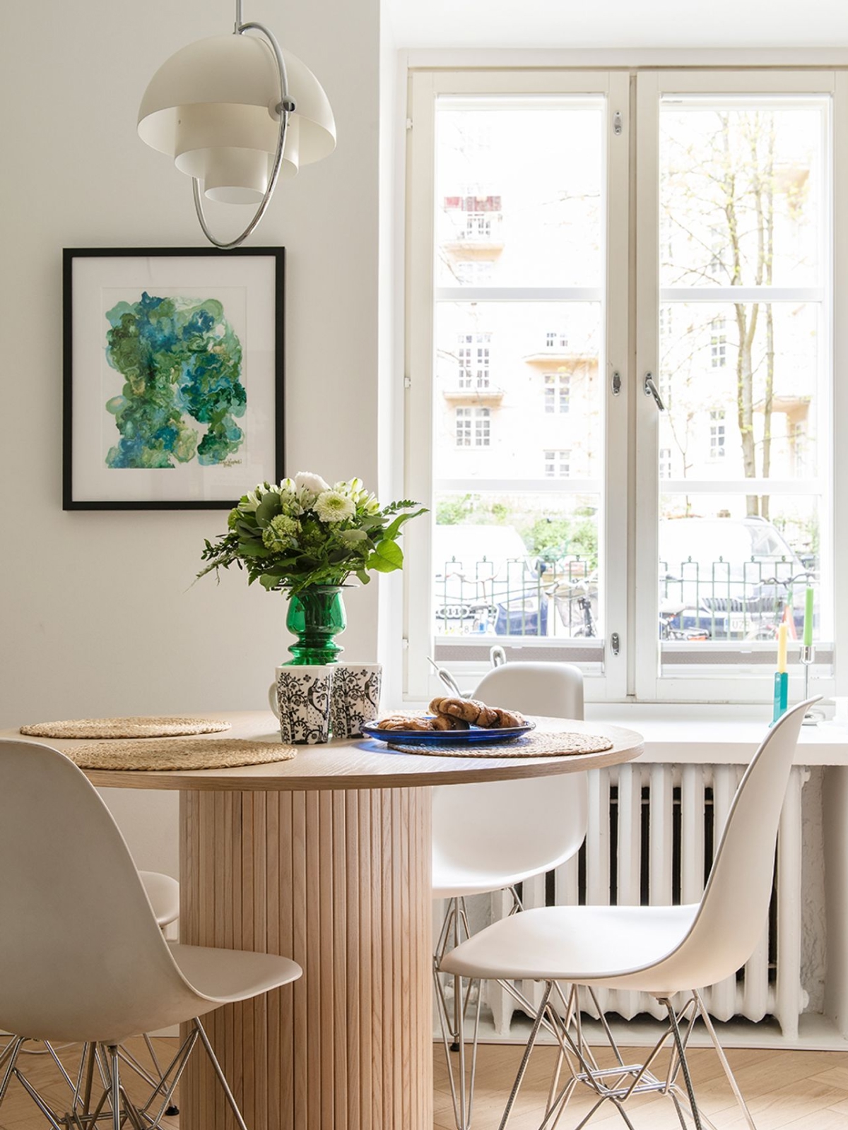 Vitra Eames DSR chair and GUBI Multi-Lite pendant