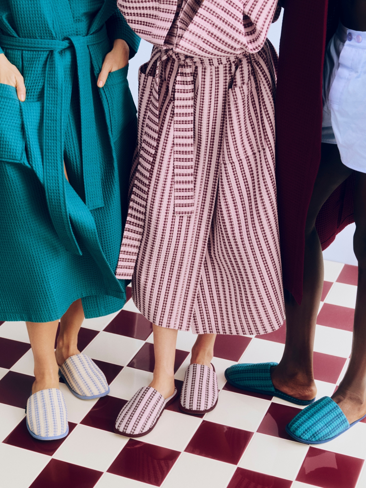 HAY Waffle bathrobe, stripe