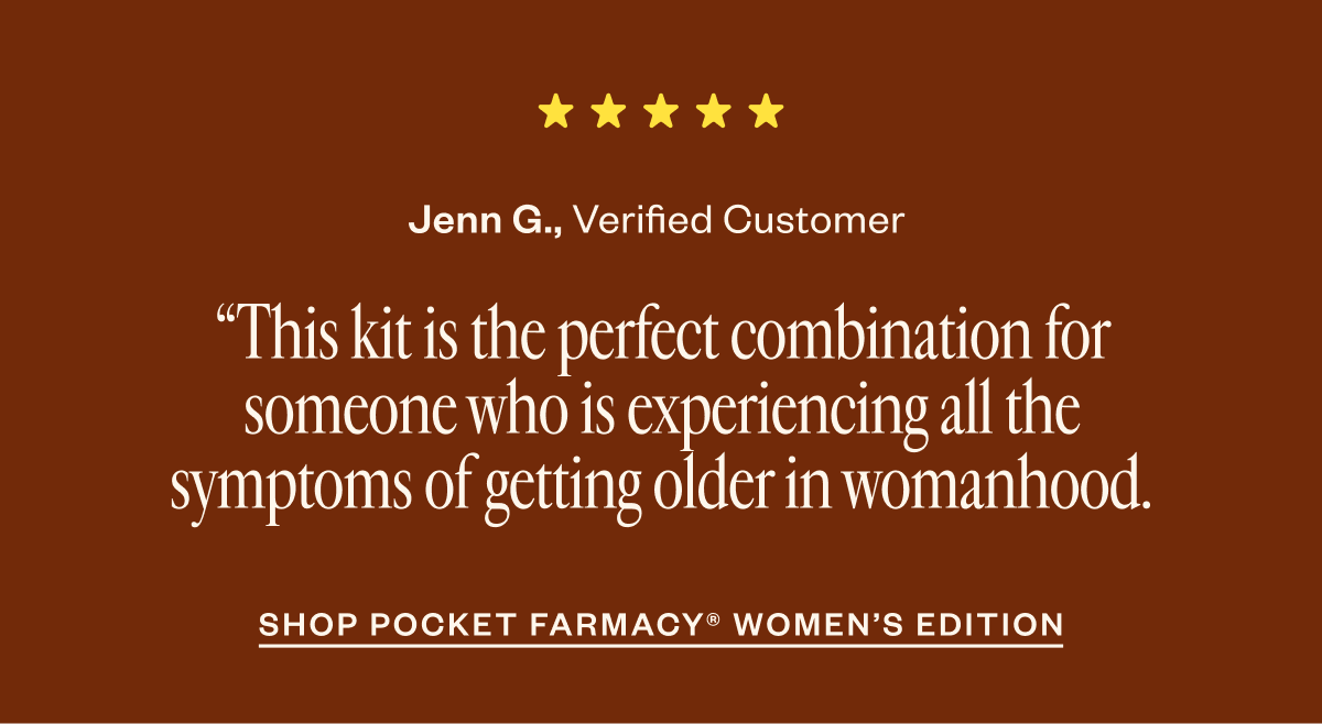 "This kit is the perfect combination for someone who is experiencing all the symptoms of getting older in womanhood"