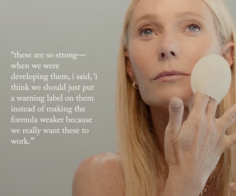 15% glycolic acid overnight glow peel. "these are so strong - when we were developing them, i said, 'i think we should just put a warning label on them instead of making the formula weaker because we really want these to work."