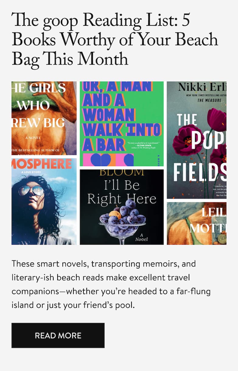 The goop Reading List: 5 Books Worthy of Your Beach Bag This Month
