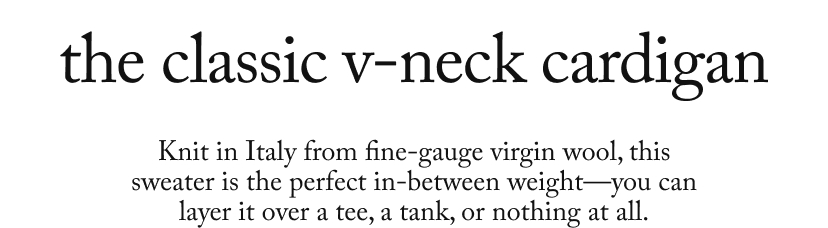 the classic v-neck cardigan