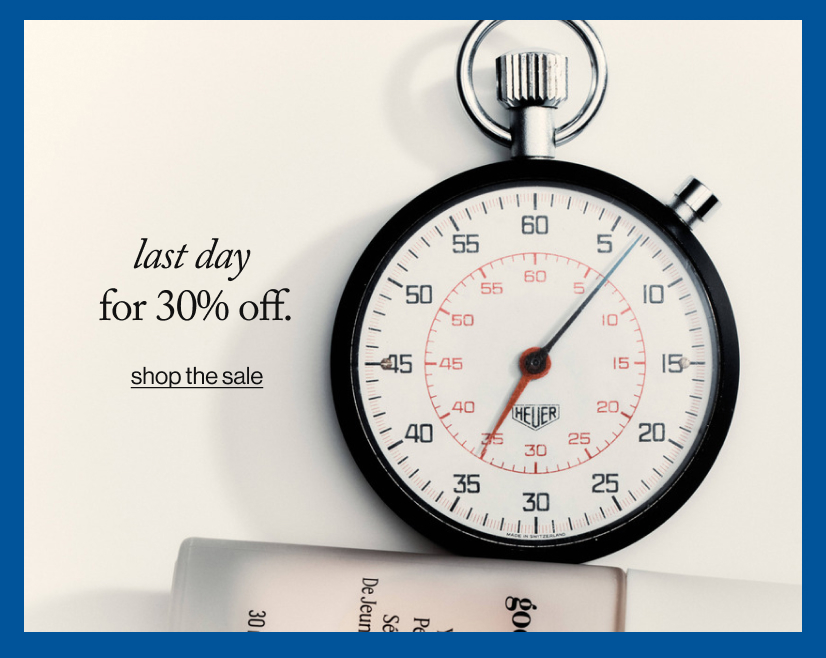 last day  for 30% off.