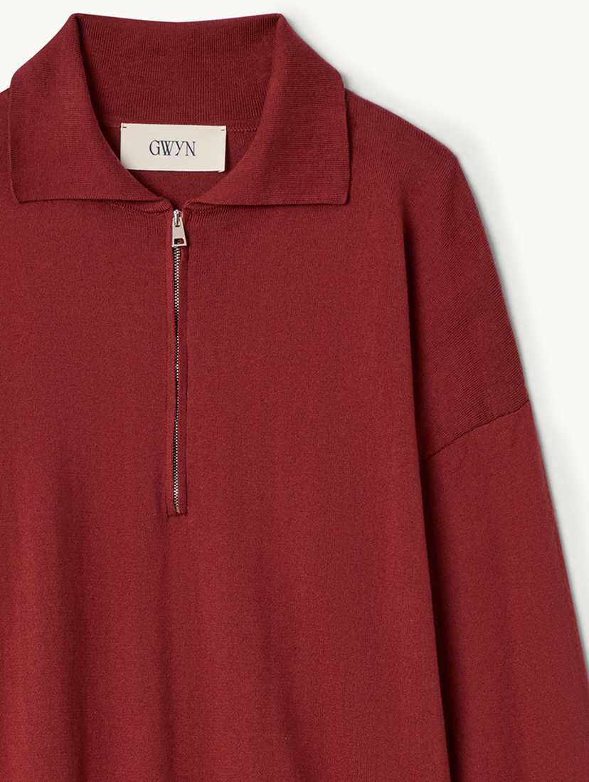 half-zip polo sweater from GWYN