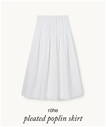 Pleated Poplin Skirt