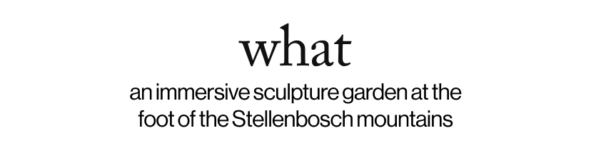 what - an immersive sculpture garden at the foot of the Stellenbosch mountains