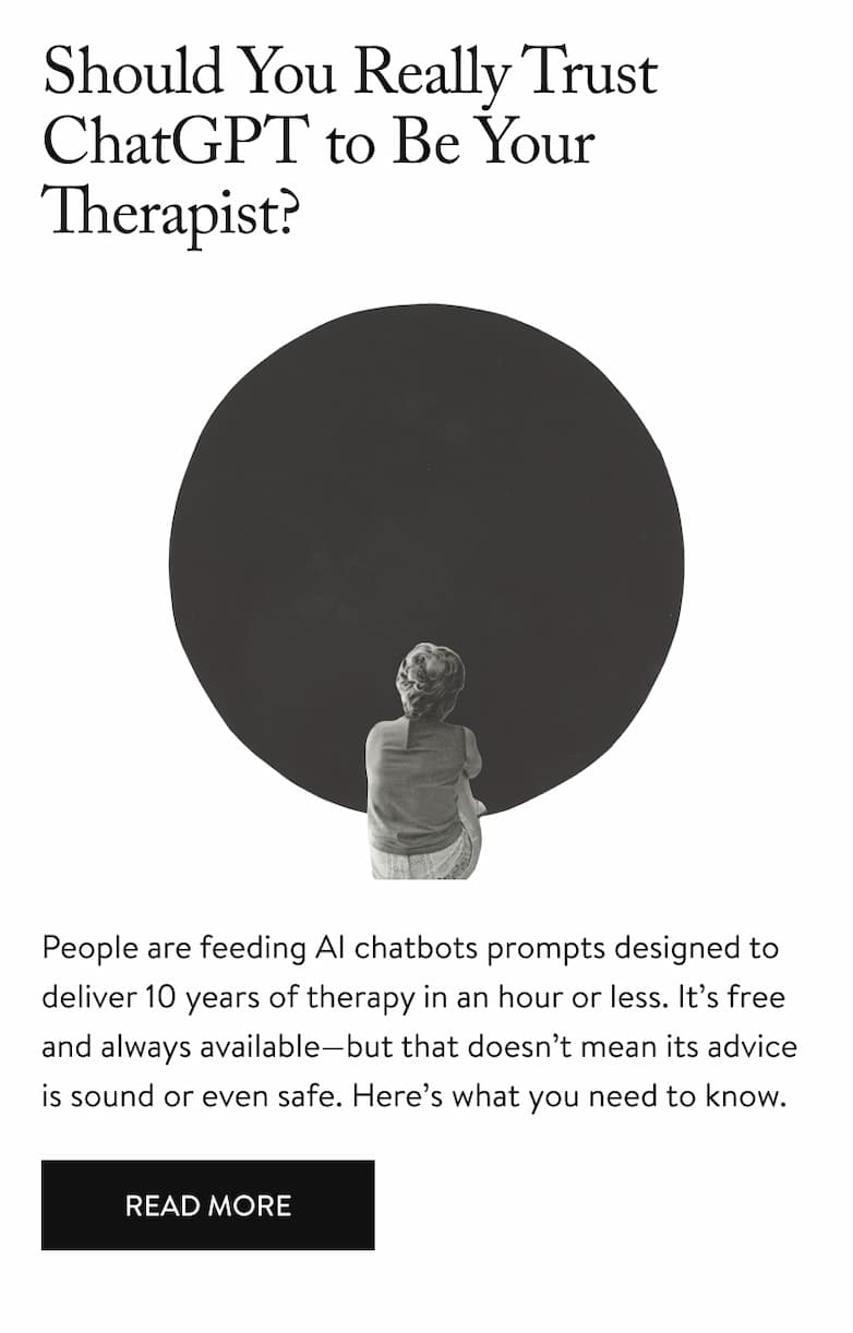 Should You Really Trust ChatGPT to Be Your Therapist?