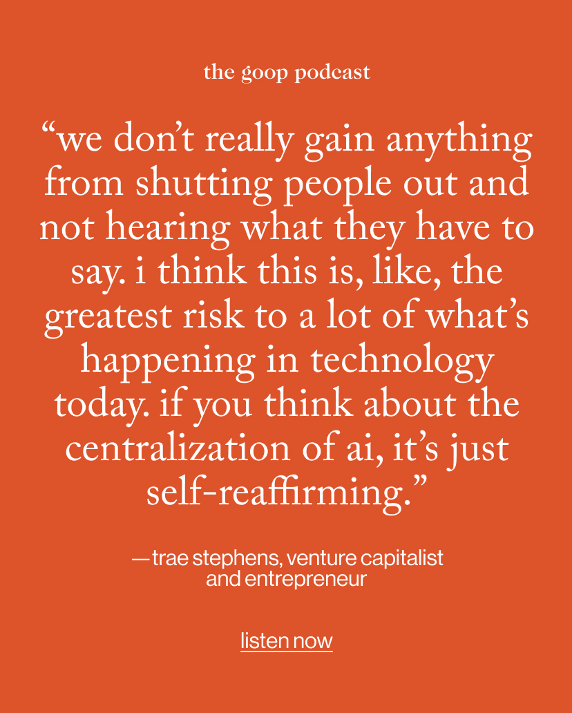 “we don’t really gain anything from shutting people out and not hearing what they have to say. I think this is, like, the greatest risk to a lot of what’s happening in technology today. If you think about the centralization of AI, it’s just self-reaffirming.”