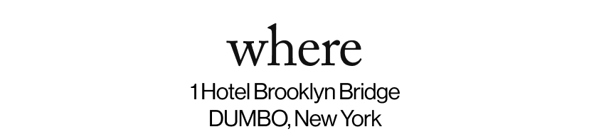 where - &nbsp;1 Hotel Brooklyn Bridge DUMBO, New York