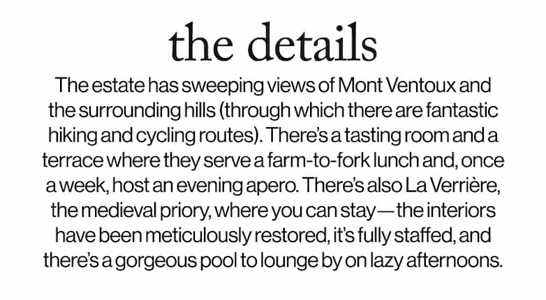 the details - The estate has sweeping views of Mont Ventoux and the surrounding hills...
