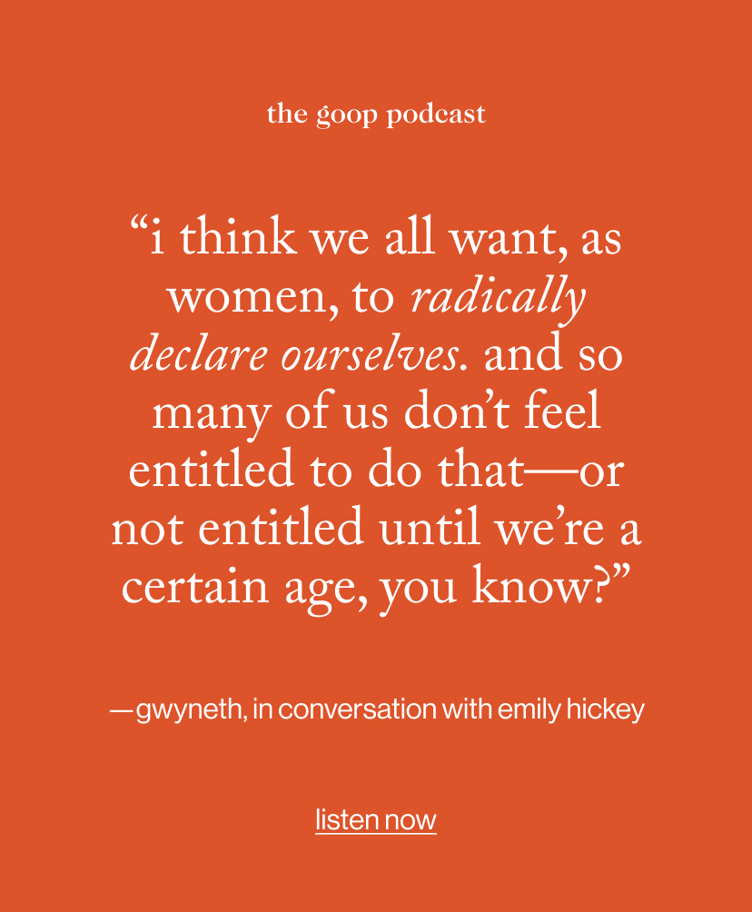 an image of a quote from the goop podcast