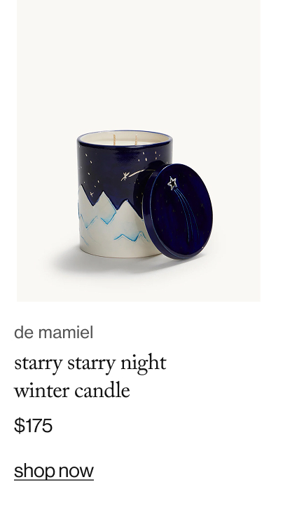de mamiel starry starry night winter candle, $175