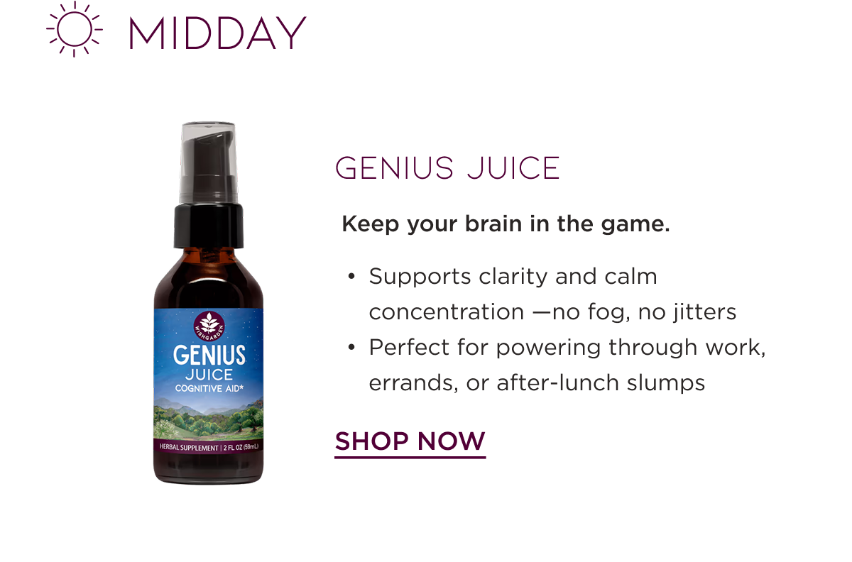 Midday: Genius Juice. Shop Now