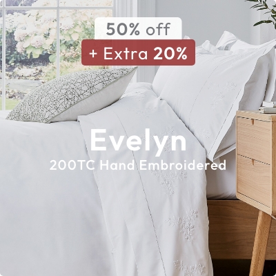 Extra 20% Off Evelyn 200TC Hand Embroidered