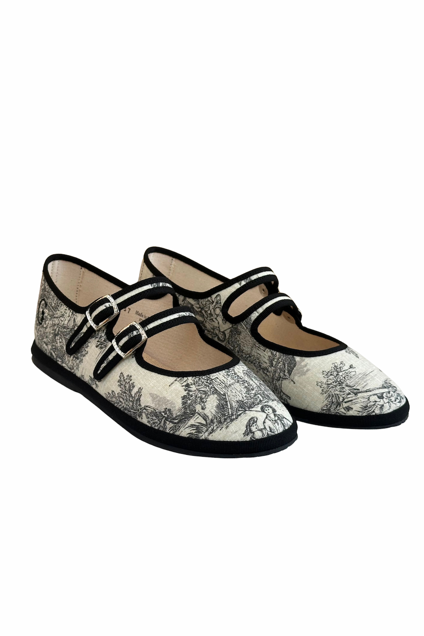 Toile de Jouy black Mary Jane