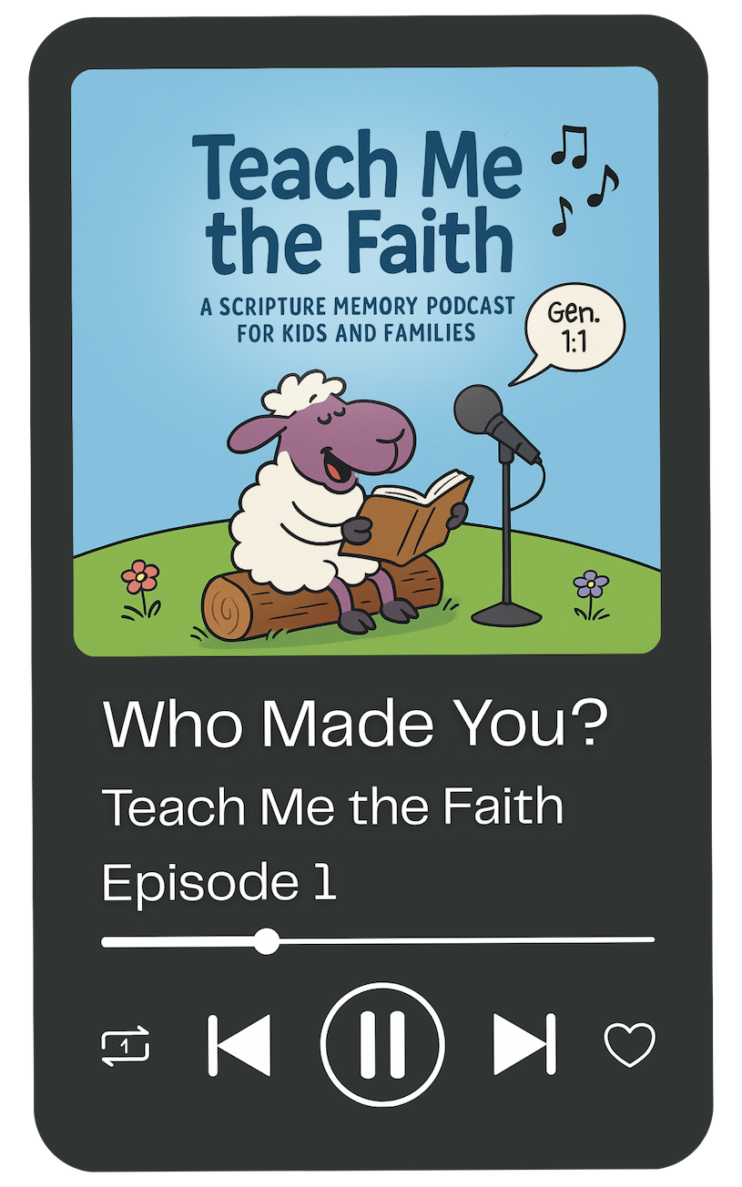 The Teach Me the Faith podcast playing on a phone