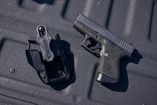 Glock 19 & Schema holster on tailgate