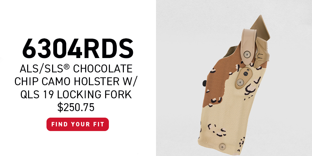 6304 ALS/SLS Chocolate Chip Camo Holster with QLS 19 Locking Fork