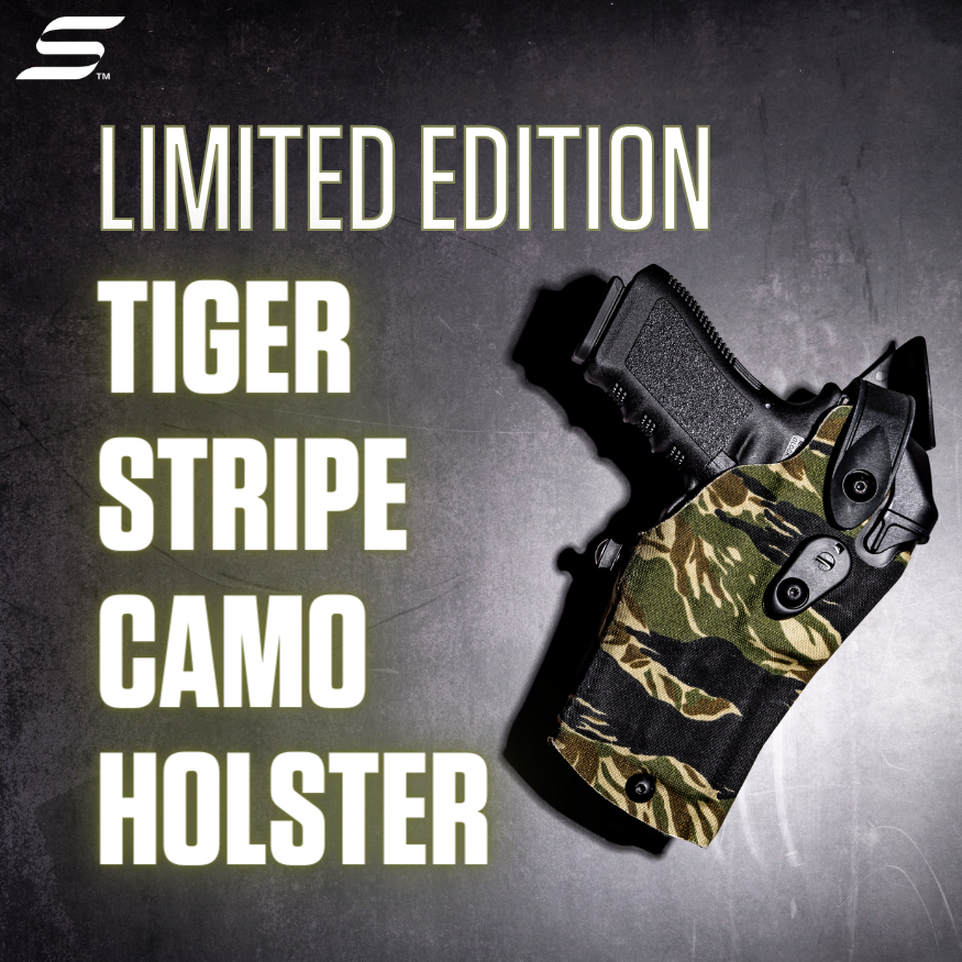 6304RDS - ALS® Tiger Stripe Camo Holster w/ QLS 19 Locking Fork