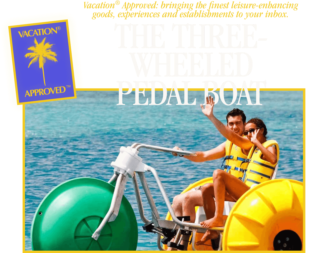 Vacation® Approved ThreeWheeled Pedal Boat Vacation Inc