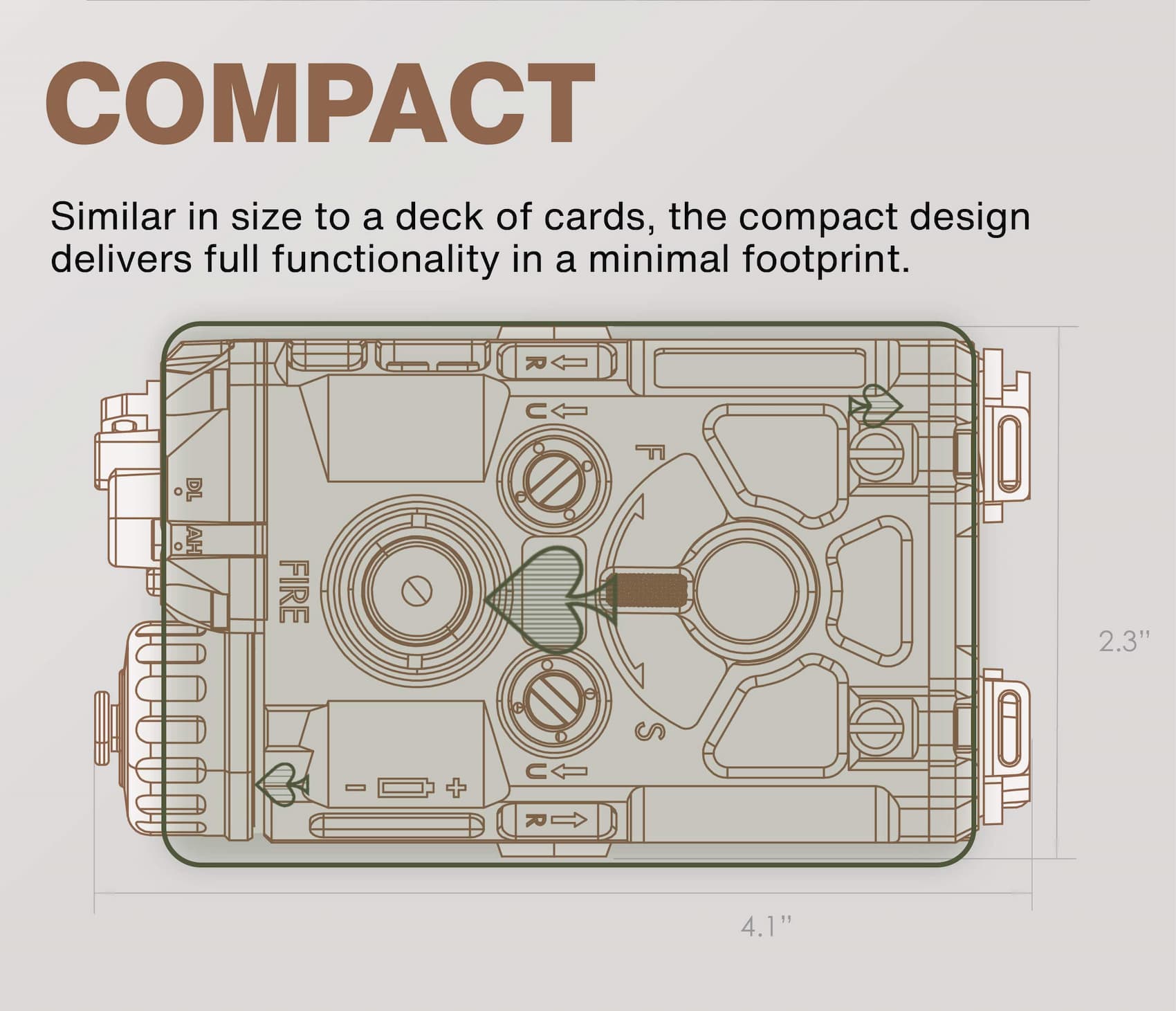 OGL C is compact and lightweight made from machined aluminium