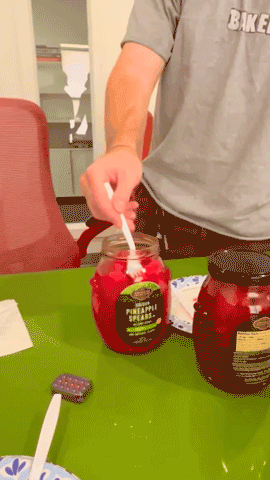 Josh showing Kool-Aid Pineapple to Flytanium.