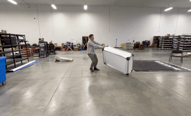Ben spinning around, preparing for Blade Show Atlanta 2026. Booth 251.