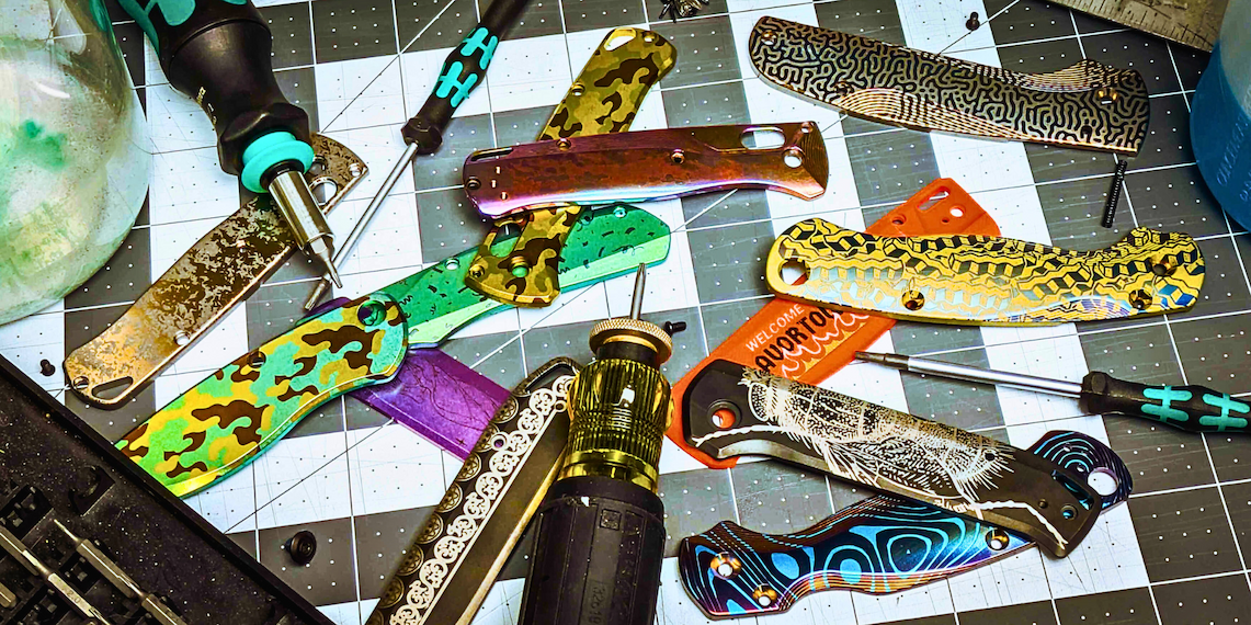 Customize your knife at Flytanium. Choose from a large selection with Modifly.