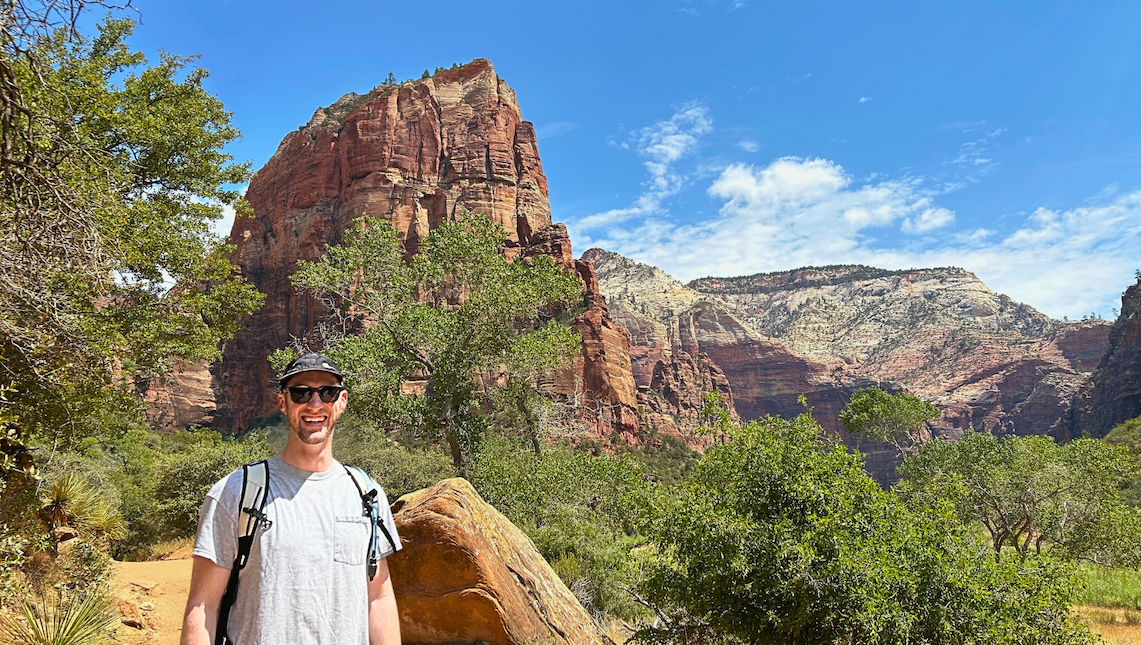 Rhett at Zion National Park with BEEF knife. Rhett at Zion National Park with BEEF knife.