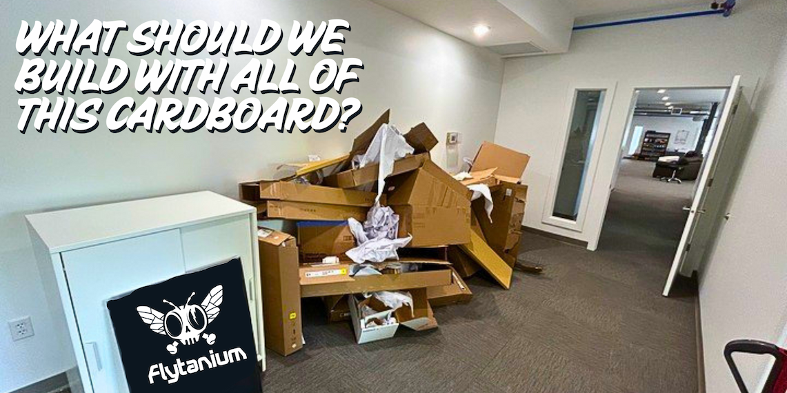 IKEA furniture box pile, new Flytanium office. IKEA furniture box pile, new Flytanium office.