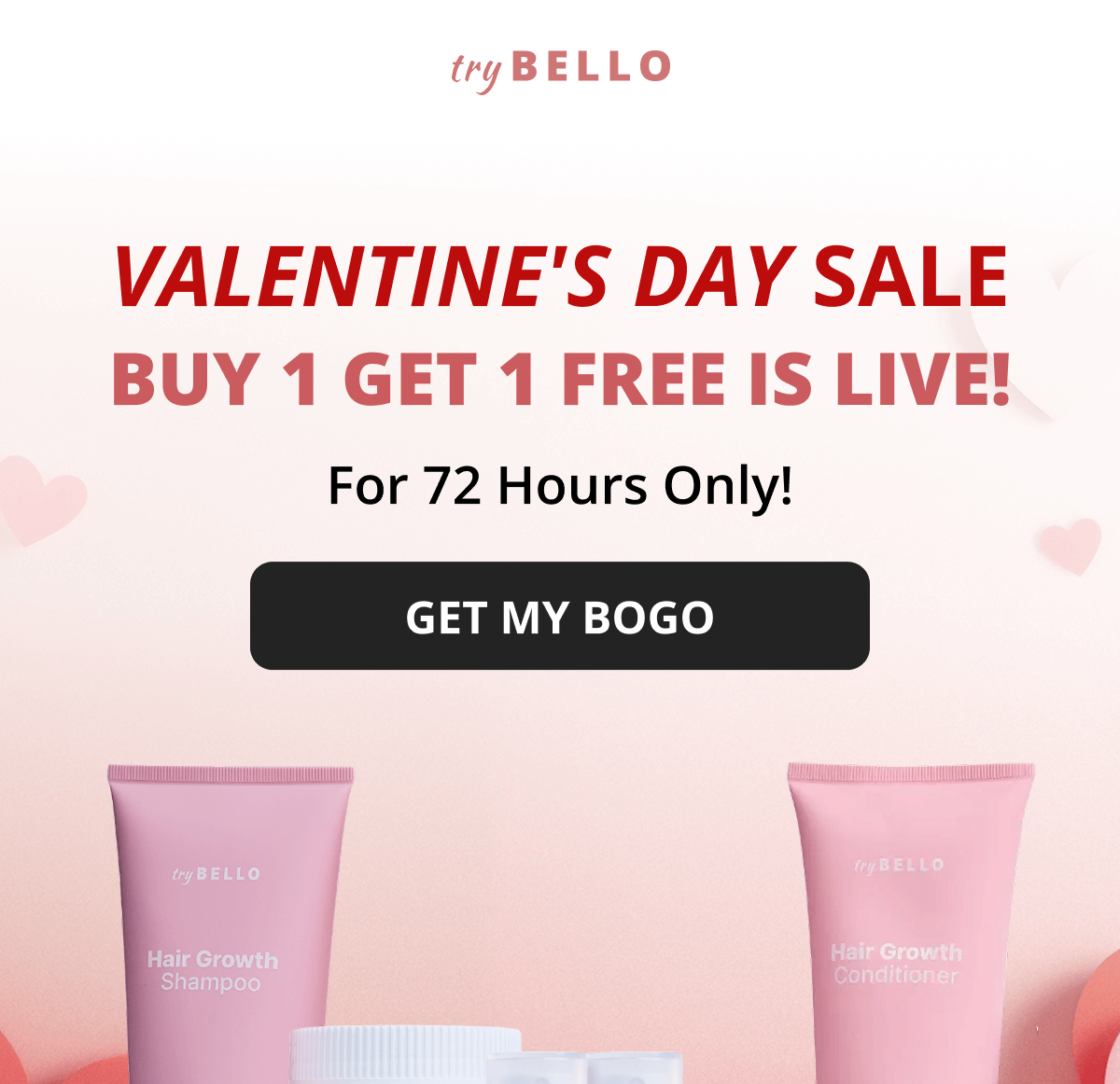 Hair Helper Spray Biotin and caffeine power for stronger, fuller hair. No brainer! Anti-Stress Gummies Because a calm mind = happy hair. Daily Hair Booster Capsules Inside-out support for that healthy glow. Eyebrow & Eyelash Serums Fuller brows and lashes? Yes, please! Hair Growth Shampoo and Conditioner Deeply cleanse your scalp while stimulating growth!