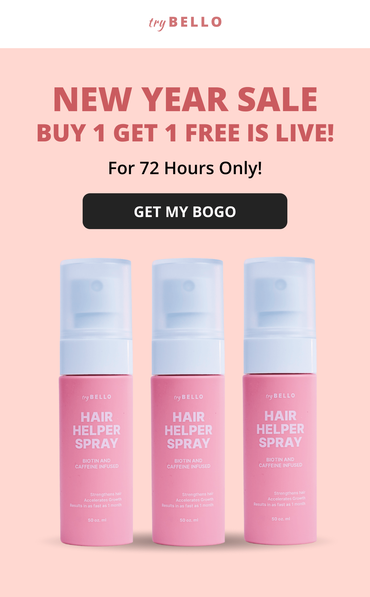 Hair Helper Spray Biotin and caffeine power for stronger, fuller hair. No brainer! Anti-Stress Gummies Because a calm mind = happy hair. Daily Hair Booster Capsules Inside-out support for that healthy glow. Eyebrow & Eyelash Serums Fuller brows and lashes? Yes, please! Hair Growth Shampoo and Conditioner Deeply cleanse your scalp while stimulating growth!
