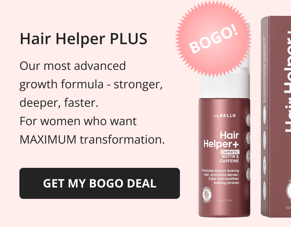 Hair Helper Spray Biotin and caffeine power for stronger, fuller hair. No brainer! Anti-Stress Gummies Because a calm mind = happy hair. Daily Hair Booster Capsules Inside-out support for that healthy glow. Eyebrow & Eyelash Serums Fuller brows and lashes? Yes, please! Hair Growth Shampoo and Conditioner Deeply cleanse your scalp while stimulating growth!