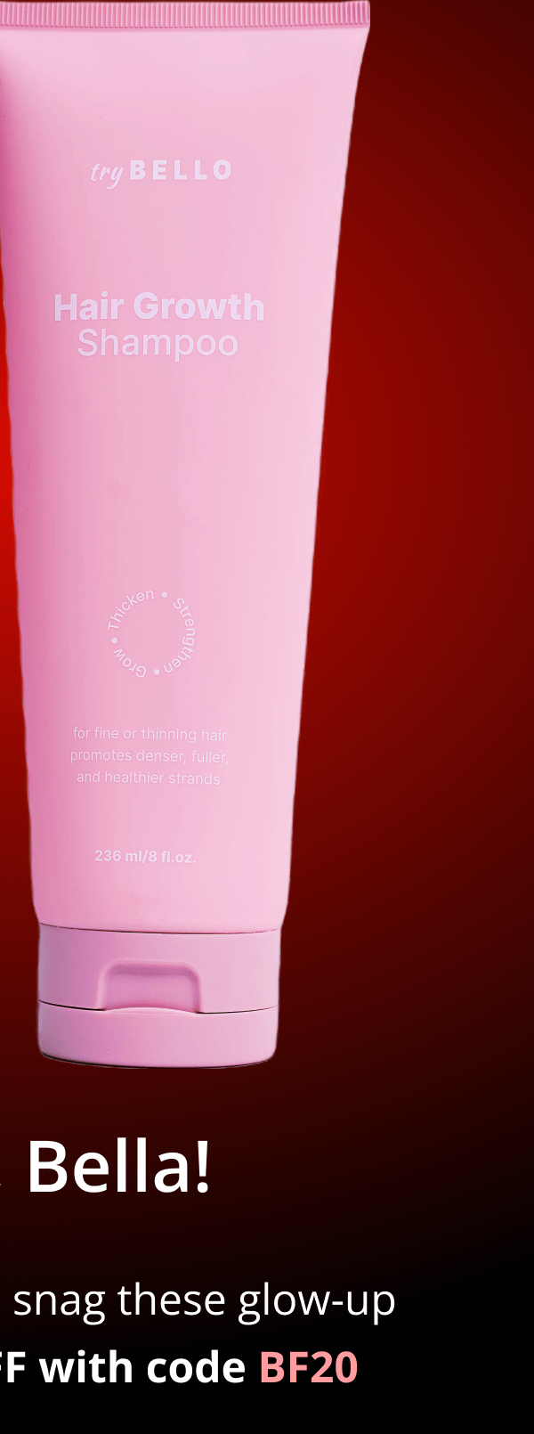 Hair Helper Spray Biotin and caffeine power for stronger, fuller hair. No brainer! Anti-Stress Gummies Because a calm mind = happy hair. Daily Hair Booster Capsules Inside-out support for that healthy glow. Eyebrow & Eyelash Serums Fuller brows and lashes? Yes, please! Hair Growth Shampoo and Conditioner Deeply cleanse your scalp while stimulating growth!