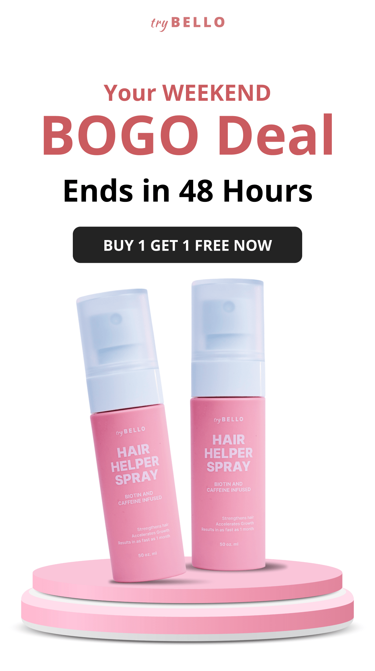 Hair Helper Spray Biotin and caffeine power for stronger, fuller hair. No brainer! Anti-Stress Gummies Because a calm mind = happy hair. Daily Hair Booster Capsules Inside-out support for that healthy glow. Eyebrow & Eyelash Serums Fuller brows and lashes? Yes, please! Hair Growth Shampoo and Conditioner Deeply cleanse your scalp while stimulating growth!