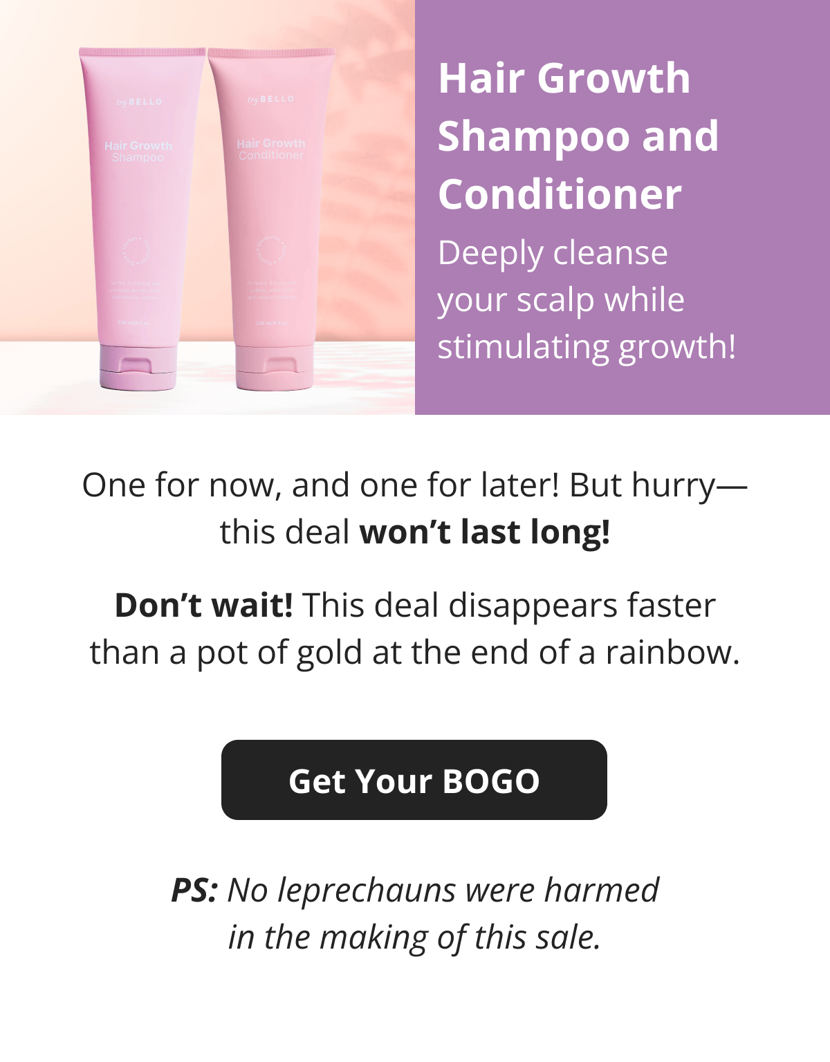 Hair Growth Shampoo and Conditioner Deeply cleanse your scalp while stimulating growth!