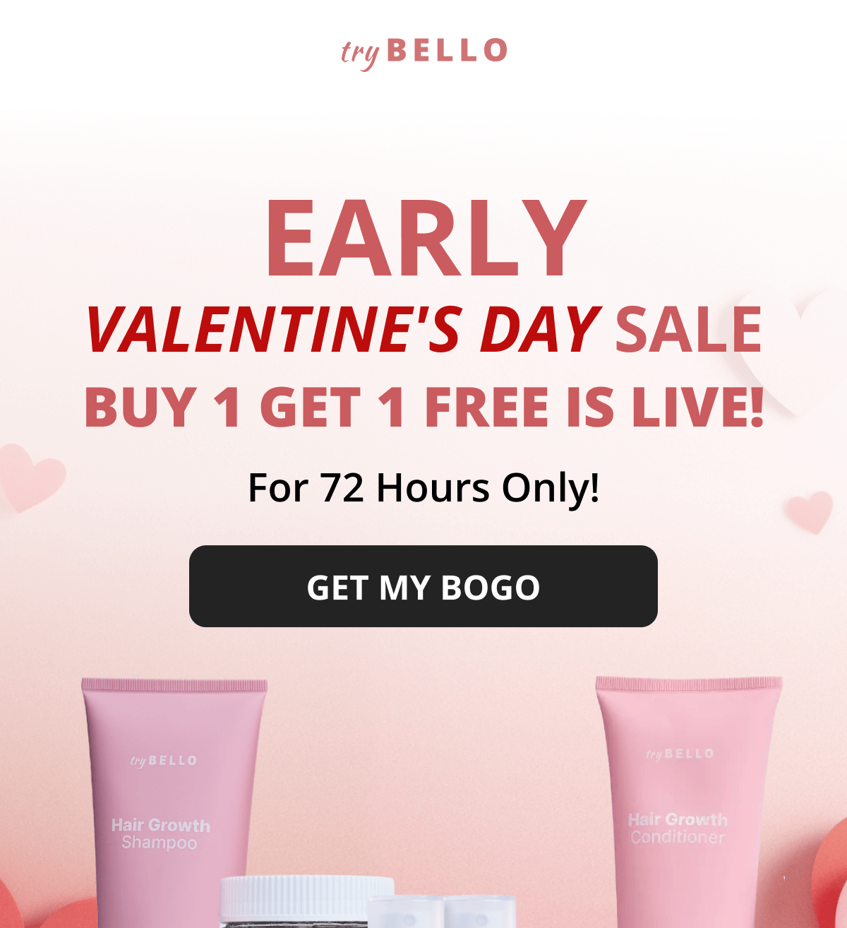 Hair Helper Spray Biotin and caffeine power for stronger, fuller hair. No brainer! Anti-Stress Gummies Because a calm mind = happy hair. Daily Hair Booster Capsules Inside-out support for that healthy glow. Eyebrow & Eyelash Serums Fuller brows and lashes? Yes, please! Hair Growth Shampoo and Conditioner Deeply cleanse your scalp while stimulating growth!