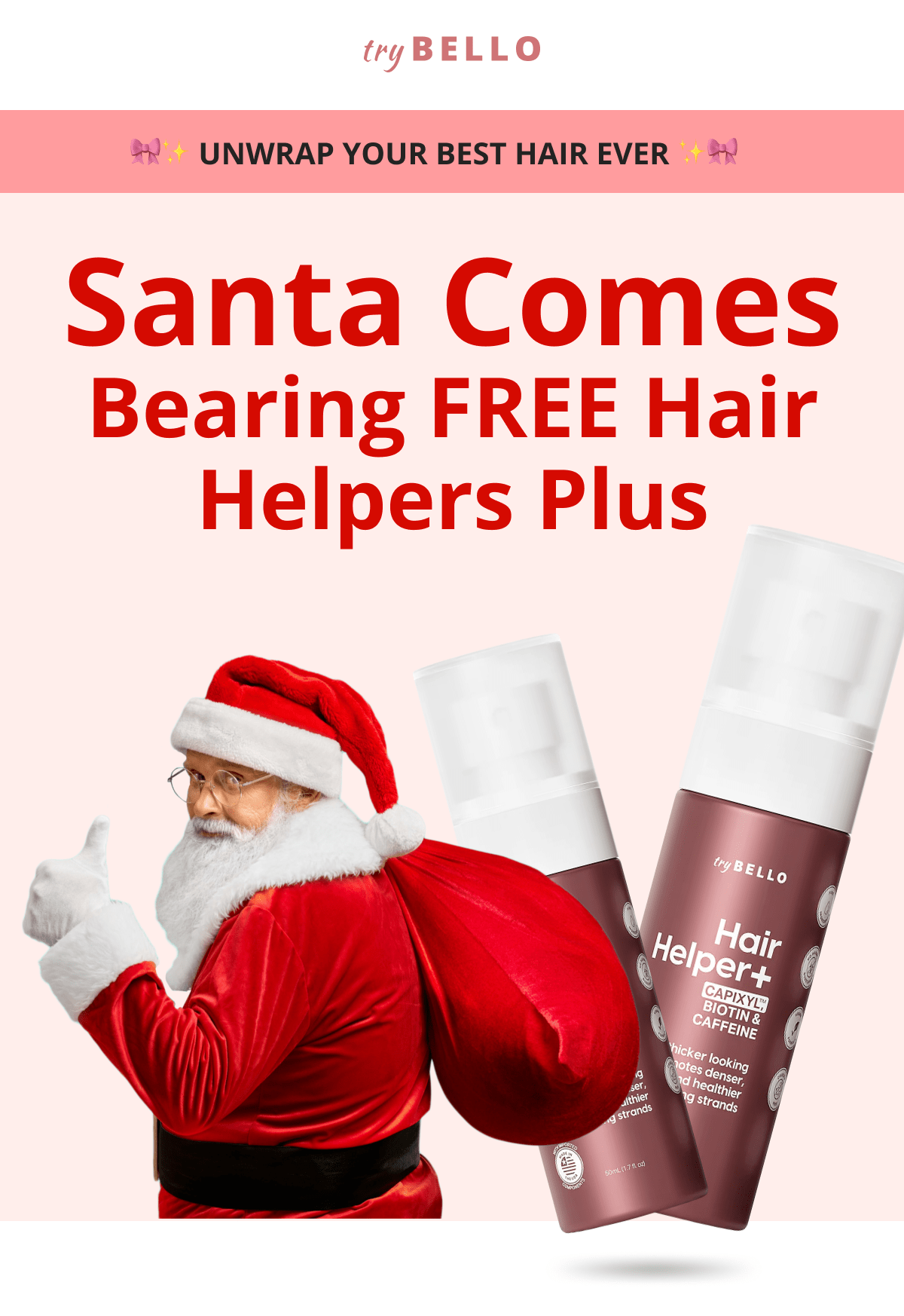 Hair Helper Spray Biotin and caffeine power for stronger, fuller hair. No brainer! Anti-Stress Gummies Because a calm mind = happy hair. Daily Hair Booster Capsules Inside-out support for that healthy glow. Eyebrow & Eyelash Serums Fuller brows and lashes? Yes, please! Hair Growth Shampoo and Conditioner Deeply cleanse your scalp while stimulating growth!