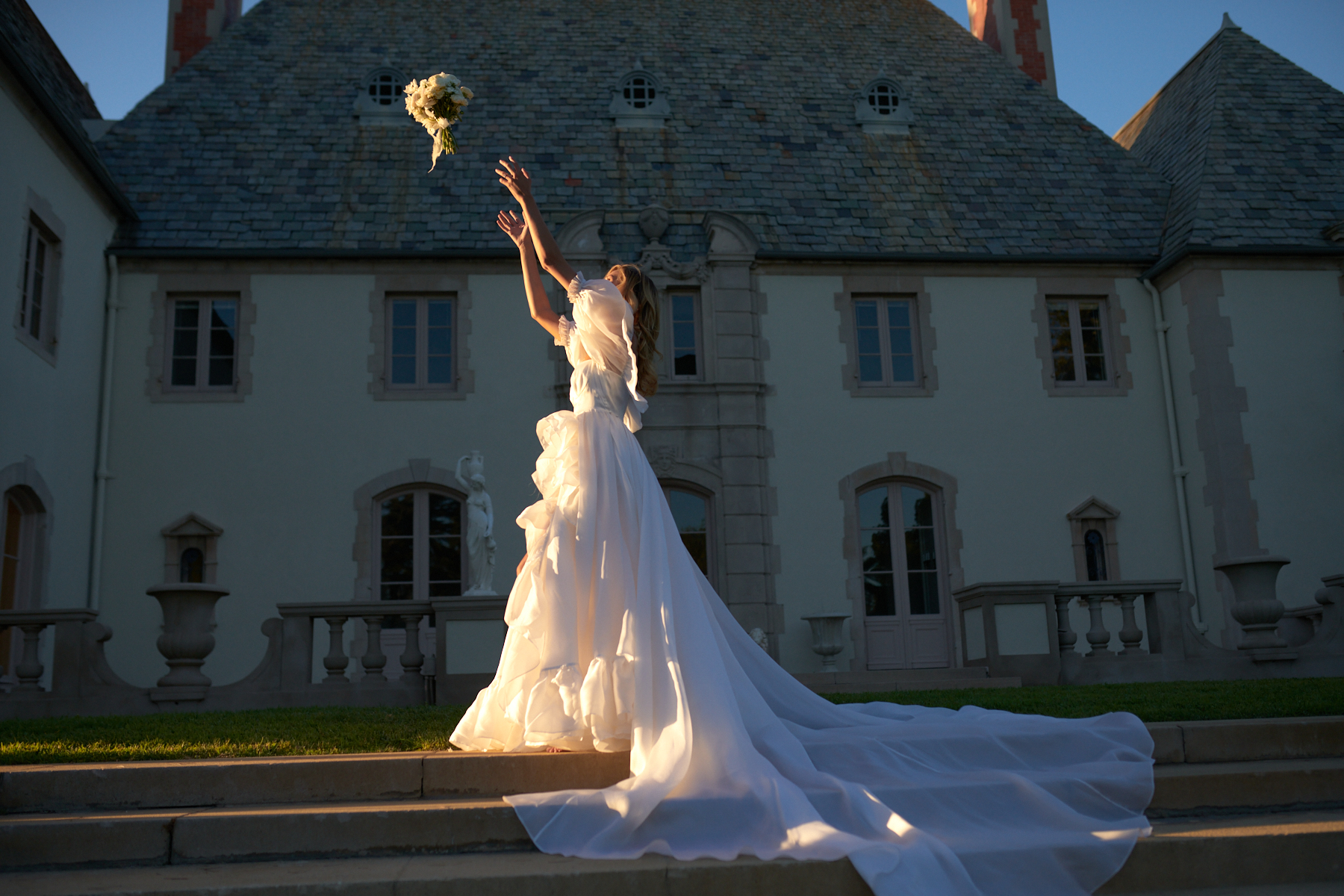 The Silk Satin Ivory in Bloom Gown
