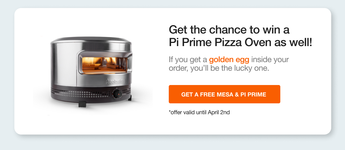 Get a chance to win a Pi Prime Pizza Oven as well