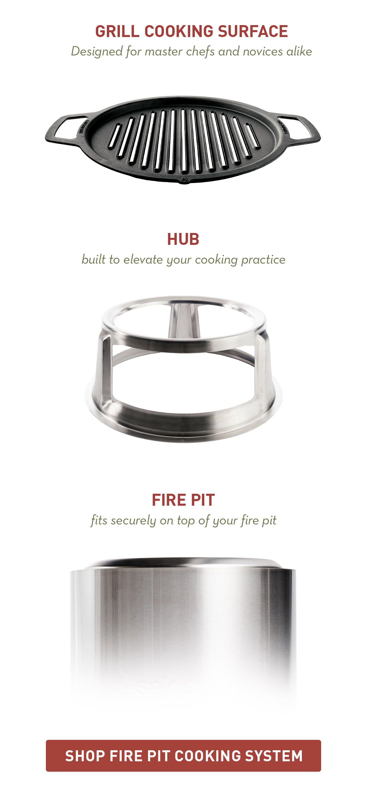 Grill Cooking Surface Features | Shop Fire Pit Cooking System