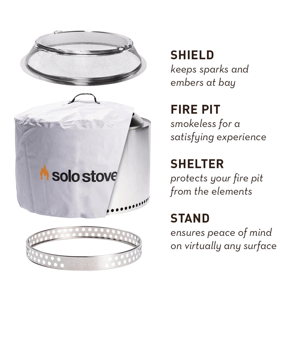 Includes Shield, Fire Pit, Shelter, and Stand