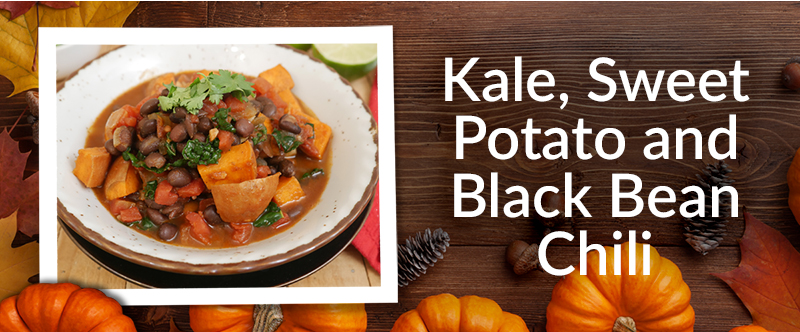 Kale, Sweet Potato and Black Bean Chili