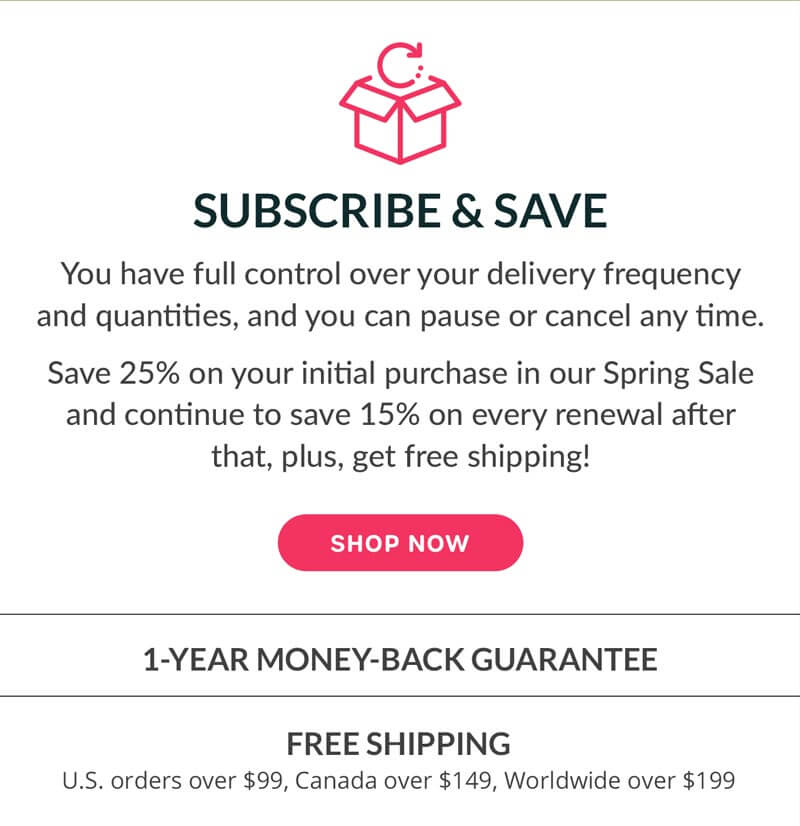 Subscribe & Save. Shop now!