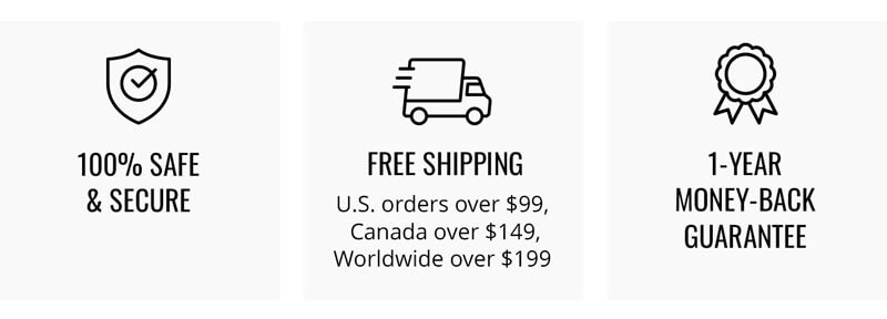 100% secure, free shipping, 1-year money back guarantee