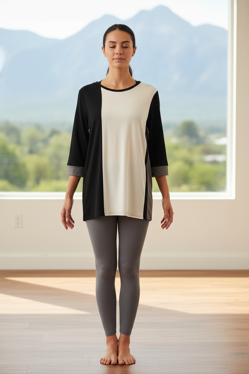 an image of a woman standing in a yoga pose