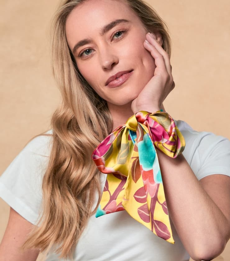 Gemma Silk Shirt - Tropical Print