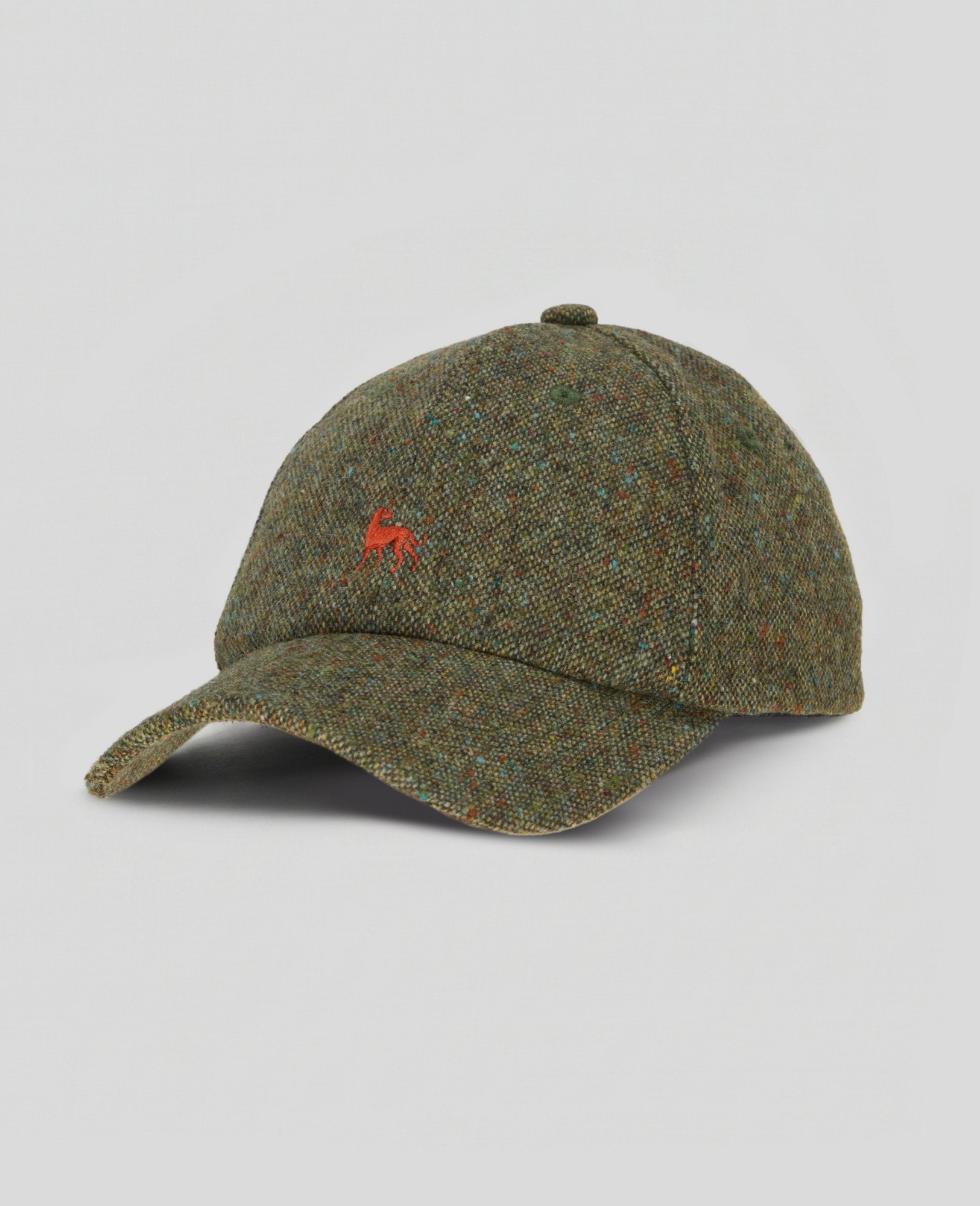 Green Salt & Pepper Donegal Tweed Baseball Cap