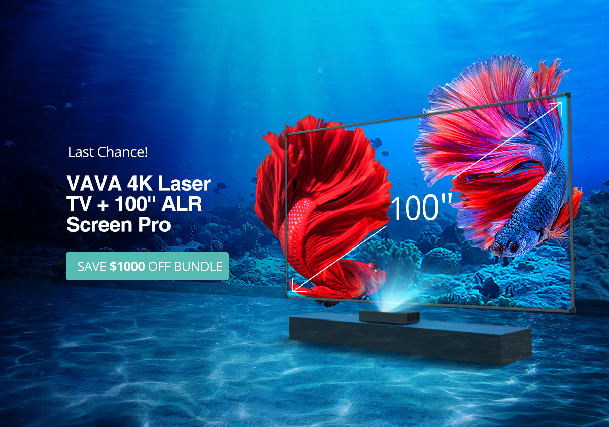 Final Hours 1000 off VAVA 4K Laser TV Bundle VAVA