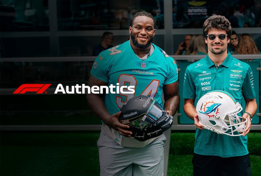 F15916 Ending Soon: Own This Rare Aston Martin F1® & NFL Signed Set - Peter A ...